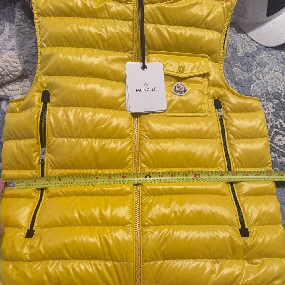 Moncler Ragot Gilet Vest 4-L Yellow $1055 Retail
